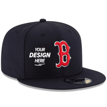 Custom Navy Structured Fitted Cap – On-Field Style (Flat Brim)