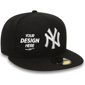 Custom Black Flat Brim Fitted Cap – Essential Structured Style